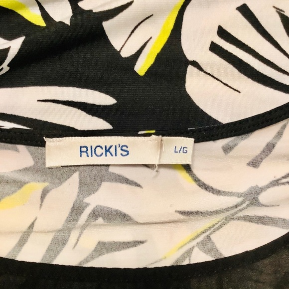 💜3/$30 Palm Leaf Print Sleeveless Top Large - Picture 5 of 5